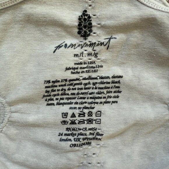 NEW - FREE PEOPLE MOVEMENT - Good Karma Long Tank - VINTAGE ICE GREY - Picture 4 of 5